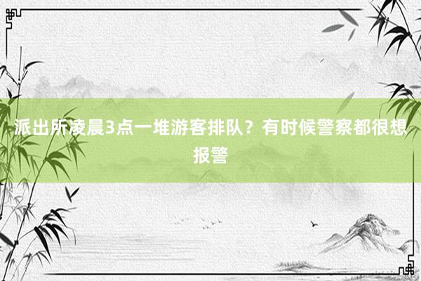 派出所凌晨3点一堆游客排队？有时候警察都很想报警