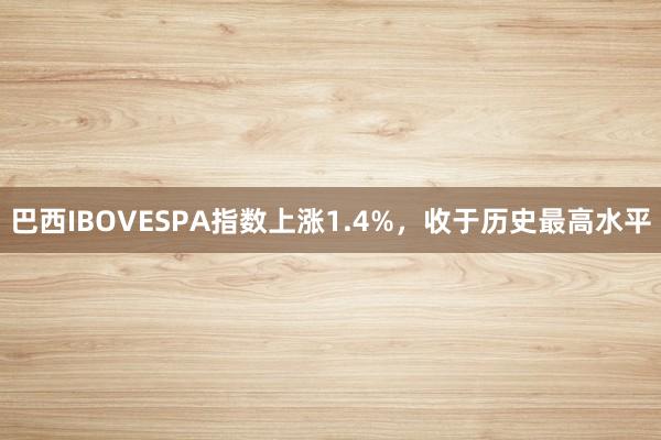 巴西IBOVESPA指数上涨1.4%，收于历史最高水平