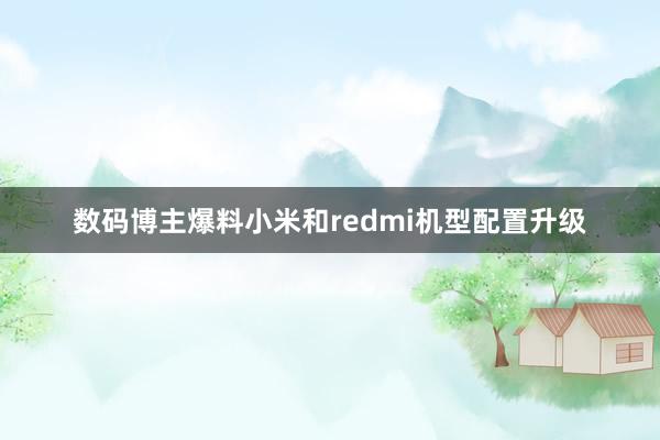 数码博主爆料小米和redmi机型配置升级