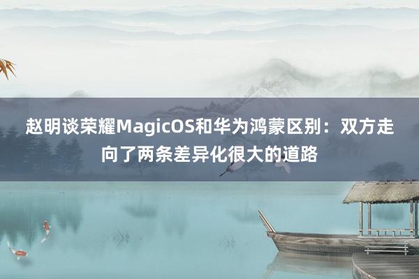 赵明谈荣耀MagicOS和华为鸿蒙区别：双方走向了两条差异化很大的道路