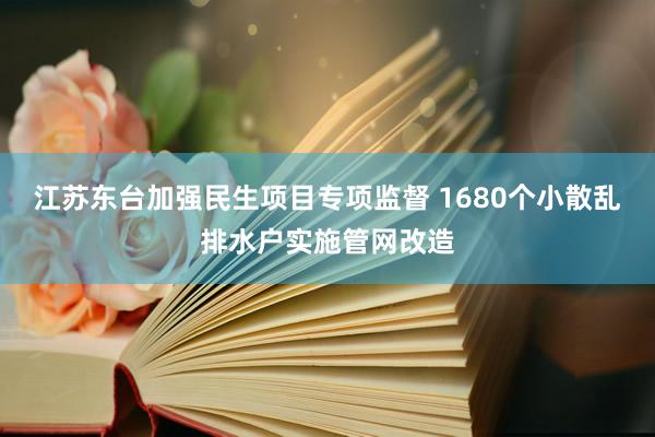 江苏东台加强民生项目专项监督 1680个小散乱排水户实施管网改造