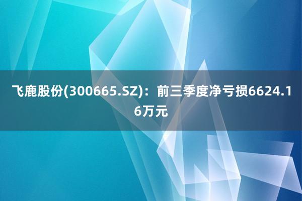 飞鹿股份(300665.SZ)：前三季度净亏损6624.16万元