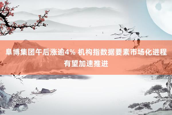 阜博集团午后涨逾4% 机构指数据要素市场化进程有望加速推进