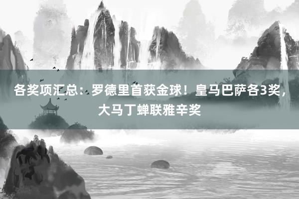 各奖项汇总：罗德里首获金球！皇马巴萨各3奖，大马丁蝉联雅辛奖