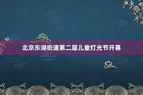 北京东湖街道第二届儿童灯光节开幕