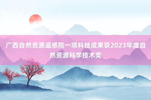 广西自然资源遥感院一项科技成果获2023年度自然资源科学技术奖