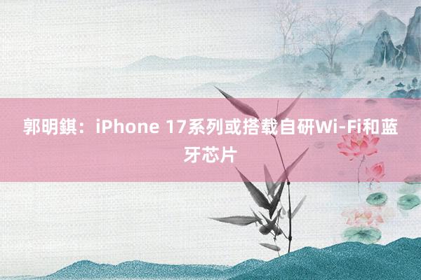 郭明錤：iPhone 17系列或搭载自研Wi-Fi和蓝牙芯片