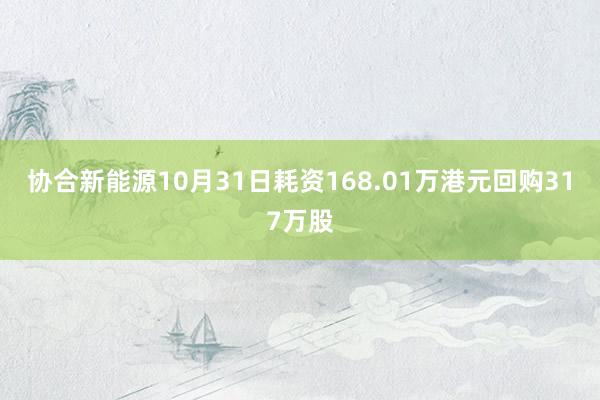 协合新能源10月31日耗资168.01万港元回购317万股