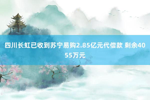 四川长虹已收到苏宁易购2.85亿元代偿款 剩余4055万元