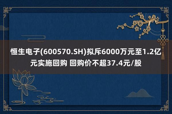 恒生电子(600570.SH)拟斥6000万元至1.2亿元实施回购 回购价不超37.4元/股