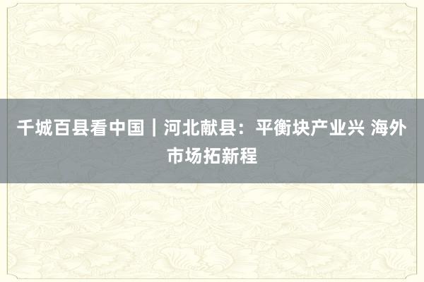 千城百县看中国｜河北献县：平衡块产业兴 海外市场拓新程