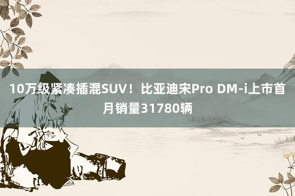 10万级紧凑插混SUV！比亚迪宋Pro DM-i上市首月销量31780辆