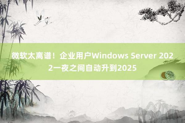 微软太离谱！企业用户Windows Server 2022一夜之间自动升到2025