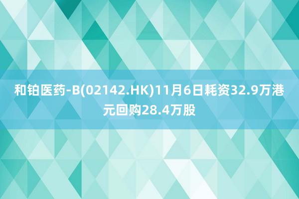 和铂医药-B(02142.HK)11月6日耗资32.9万港元回购28.4万股