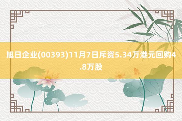 旭日企业(00393)11月7日斥资5.34万港元回购4.8万股