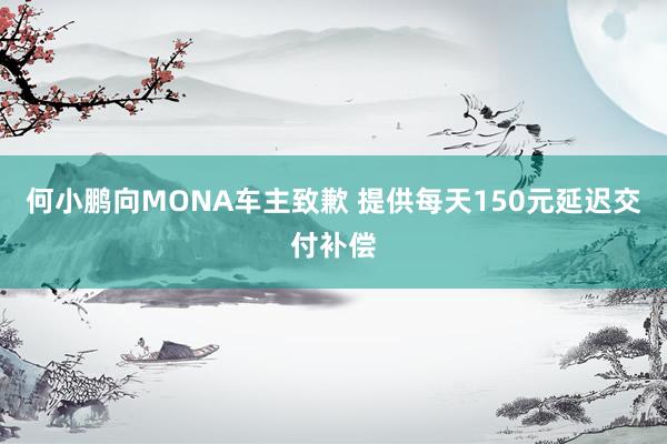 何小鹏向MONA车主致歉 提供每天150元延迟交付补偿