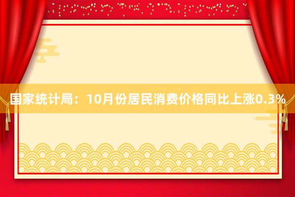 国家统计局：10月份居民消费价格同比上涨0.3%