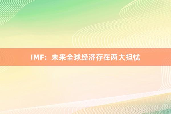 IMF：未来全球经济存在两大担忧