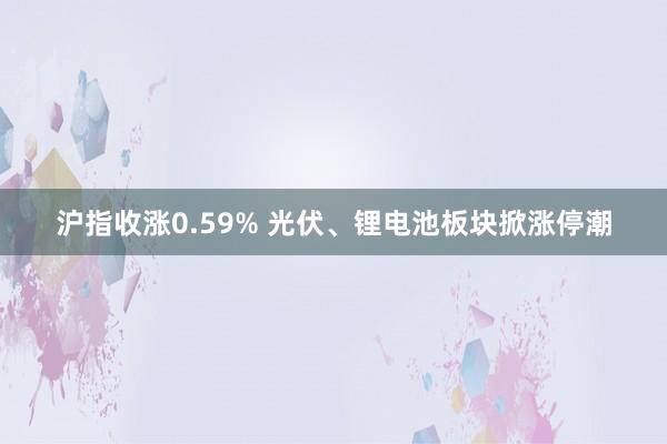 沪指收涨0.59% 光伏、锂电池板块掀涨停潮