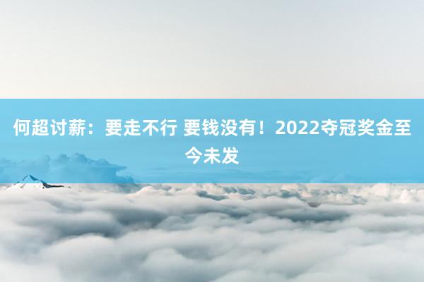 何超讨薪：要走不行 要钱没有！2022夺冠奖金至今未发