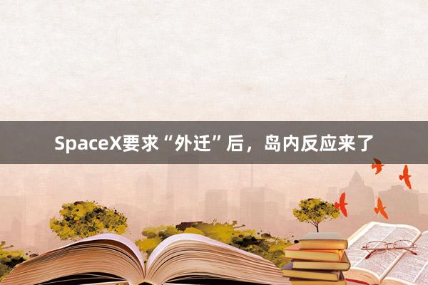 SpaceX要求“外迁”后，岛内反应来了