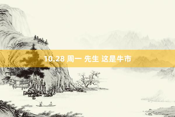 10.28 周一 先生 这是牛市