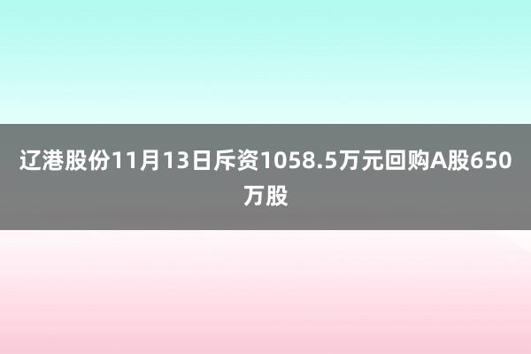 辽港股份11月13日斥资1058.5万元回购A股650万股