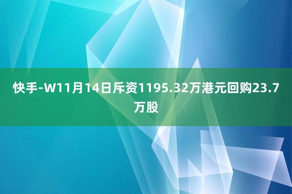 快手-W11月14日斥资1195.32万港元回购23.7万股