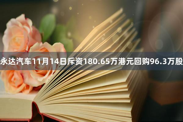 永达汽车11月14日斥资180.65万港元回购96.3万股