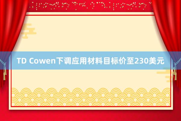 TD Cowen下调应用材料目标价至230美元