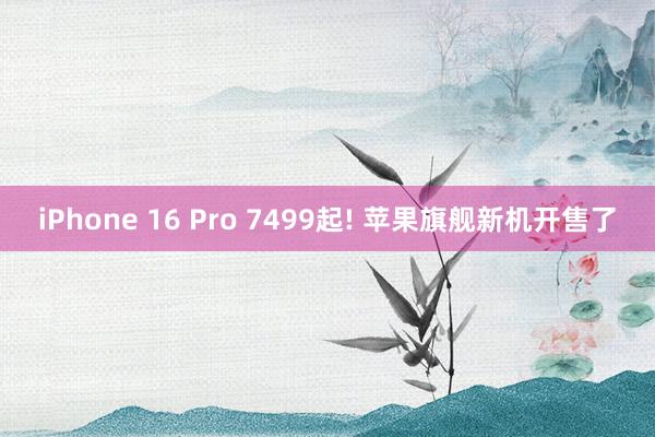 iPhone 16 Pro 7499起! 苹果旗舰新机开售了