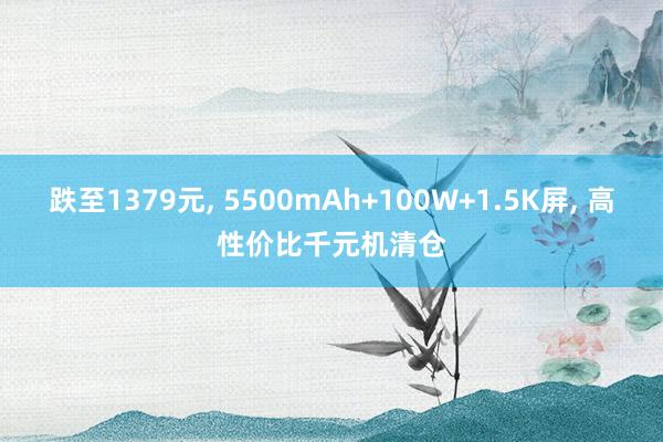 跌至1379元, 5500mAh+100W+1.5K屏, 高性价比千元机清仓