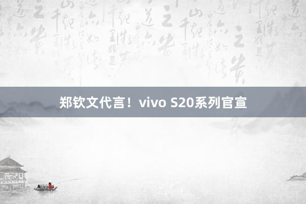 郑钦文代言！vivo S20系列官宣