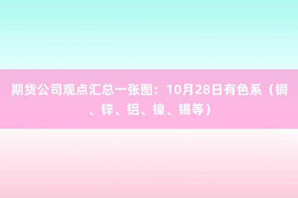 期货公司观点汇总一张图：10月28日有色系（铜、锌、铝、镍、锡等）