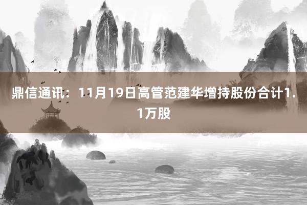 鼎信通讯：11月19日高管范建华增持股份合计1.1万股