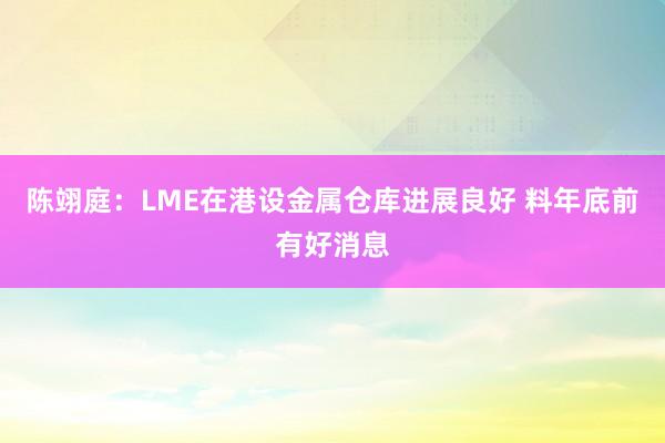 陈翊庭：LME在港设金属仓库进展良好 料年底前有好消息