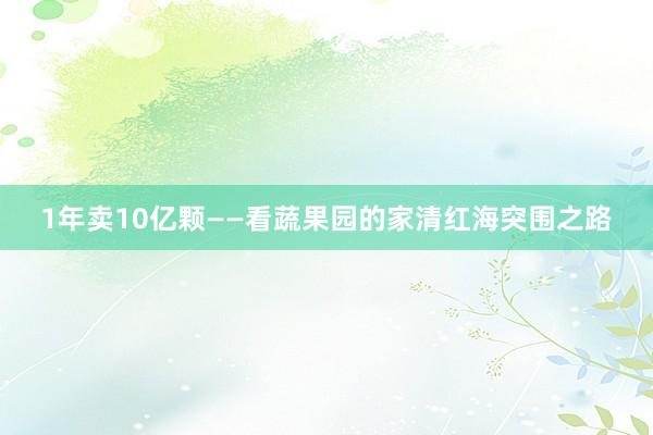 1年卖10亿颗——看蔬果园的家清红海突围之路