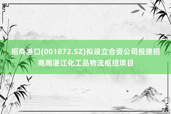 招商港口(001872.SZ)拟设立合资公司投建招商局湛江化工品物流枢纽项目