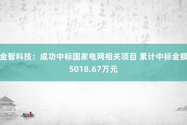 金智科技：成功中标国家电网相关项目 累计中标金额5018.67万元